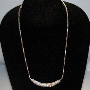 Charter Club Silvertone Clear Pave Necklace